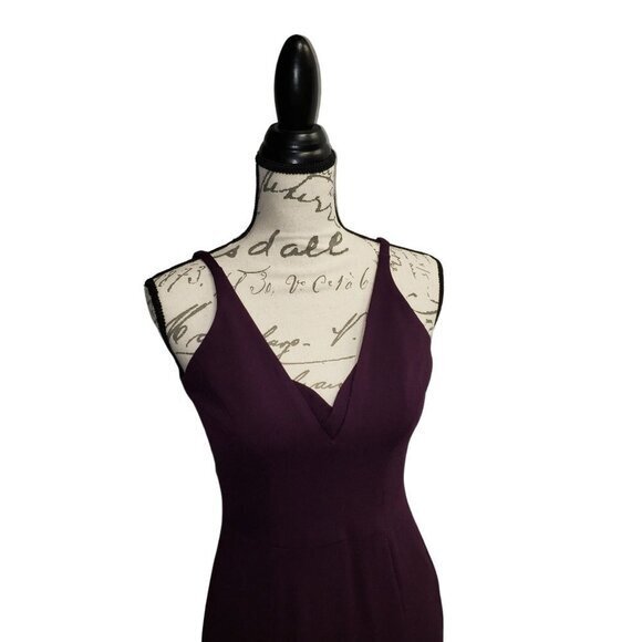 Dress the Population Trumpet Fit-and-Flare Maxi Dress Gown Purple Eggplant Plum - Picture 4 of 16